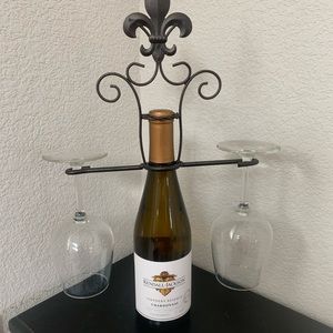 Wine decorative topper and glass holder